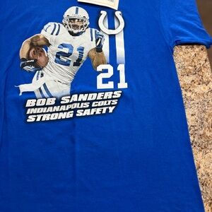 Vintage NFL Players Blue Indianapolis Colts Bob Sanders T-Shirt Size Large NEW
